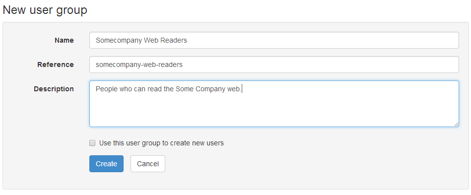Creating a new user group