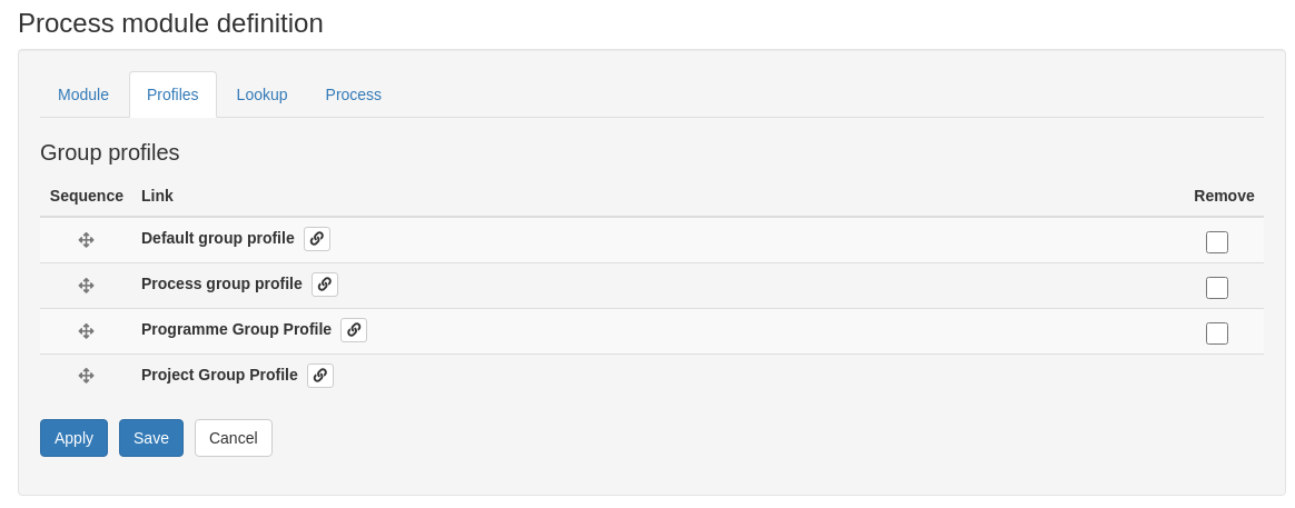 Adding custom group profiles to the PMX module definition