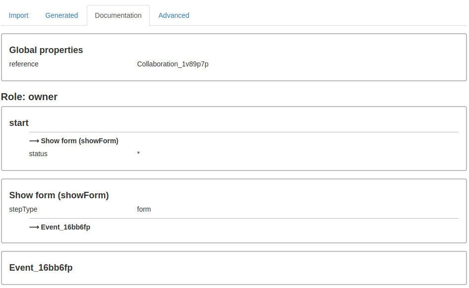 Process documentation in the Camunda importer