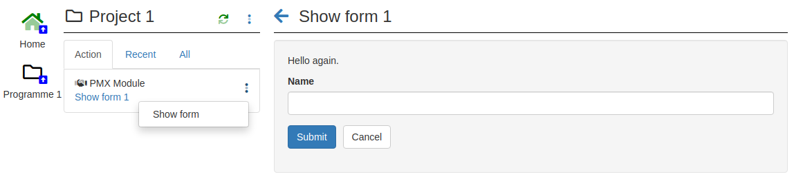 Using the show form process